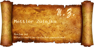 Mettler Zulejka névjegykártya
